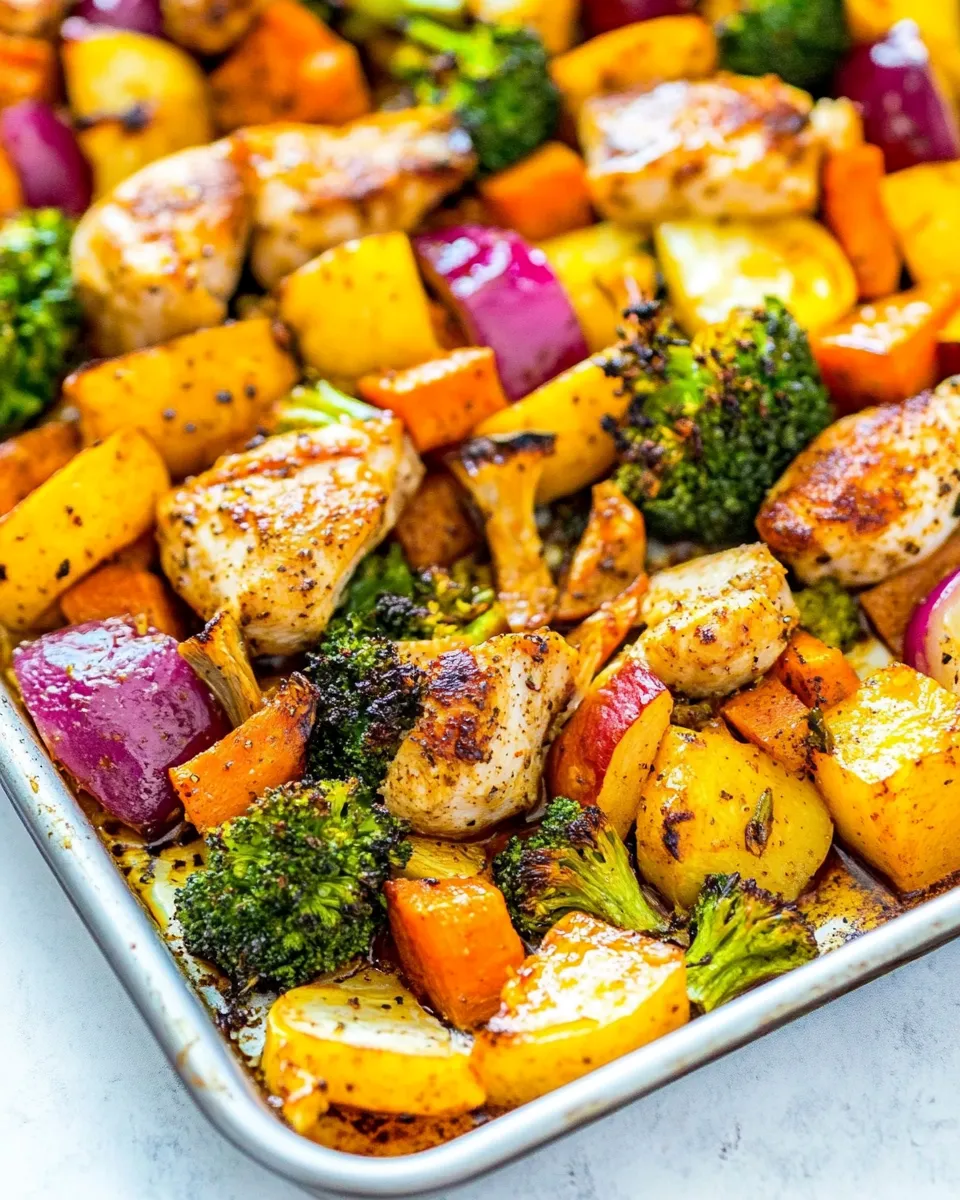 Quick Sheet Pan Skinny Lemon Pepper Chicken and Vegetables shot