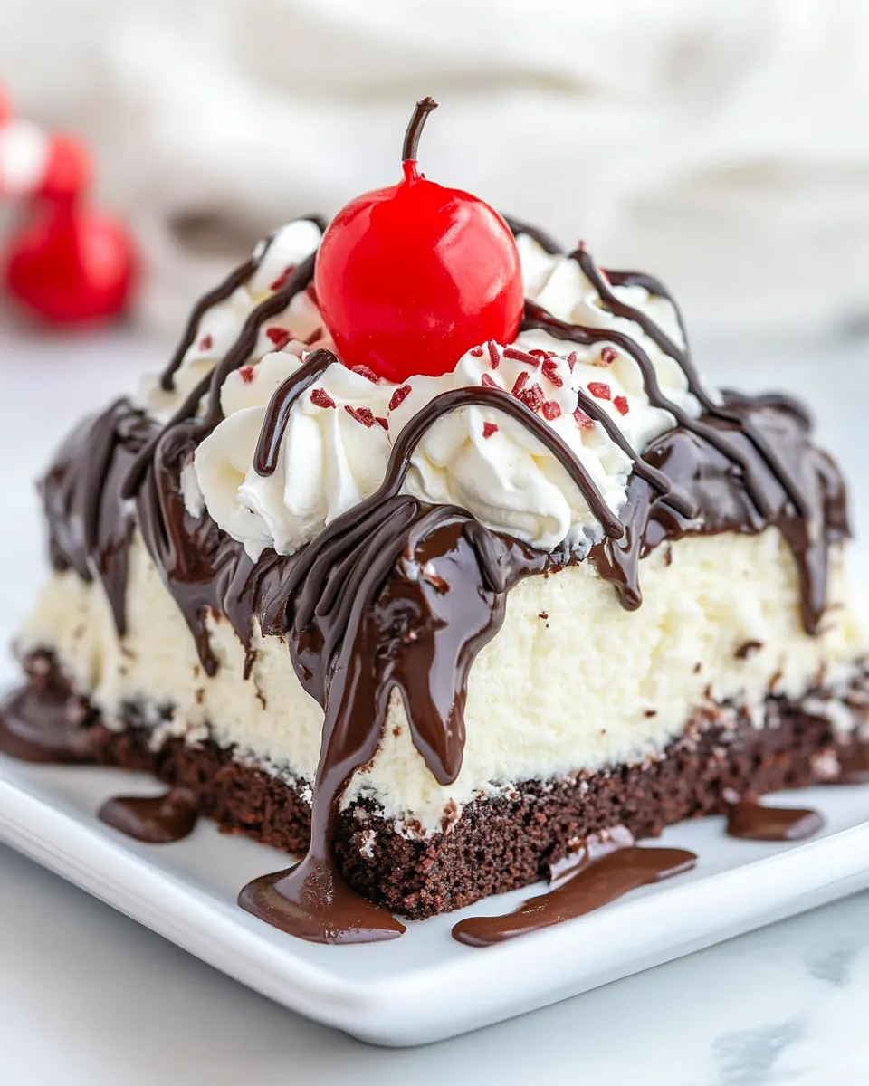 Tasty Shoneys Hot Fudge Cake Easy Copycat Recipe (Ice Cream Cake Heaven) shot