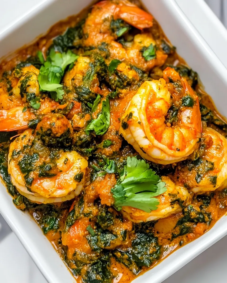 Healthy Shrimp Saag dish photo