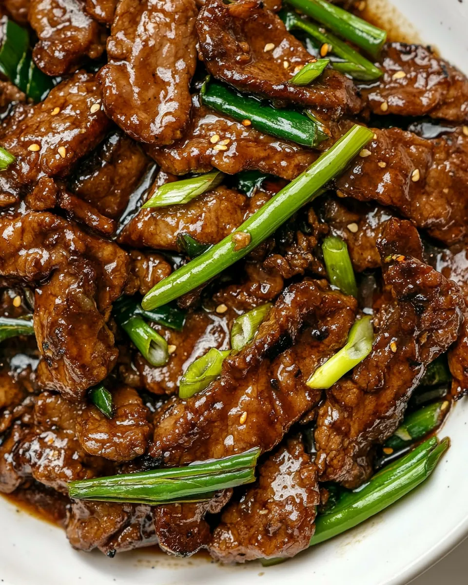 Quick Simple Mongolian Beef shot