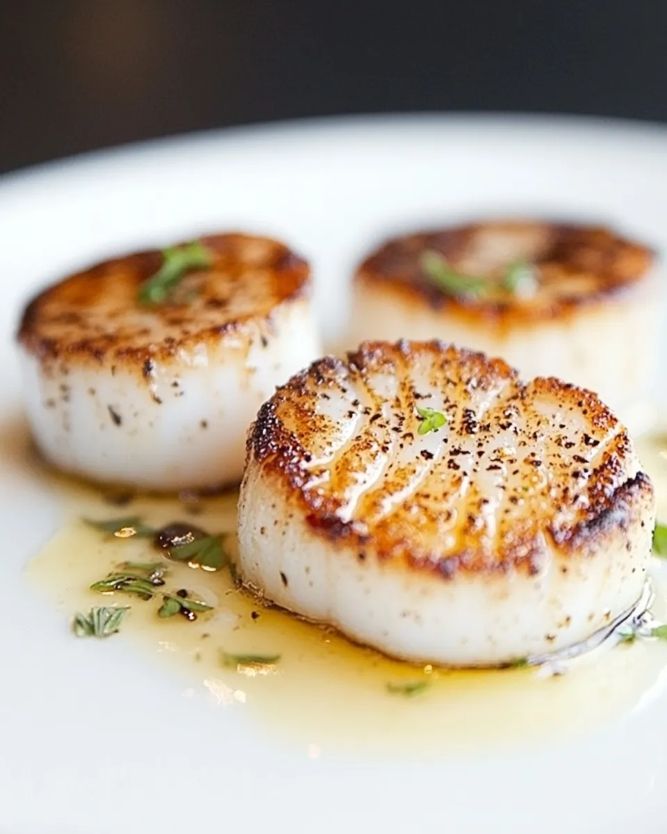 Delicious Simple Pan Seared Scallops image