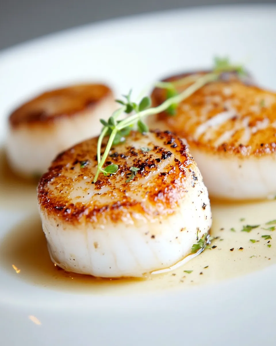 Quick Simple Pan Seared Scallops shot