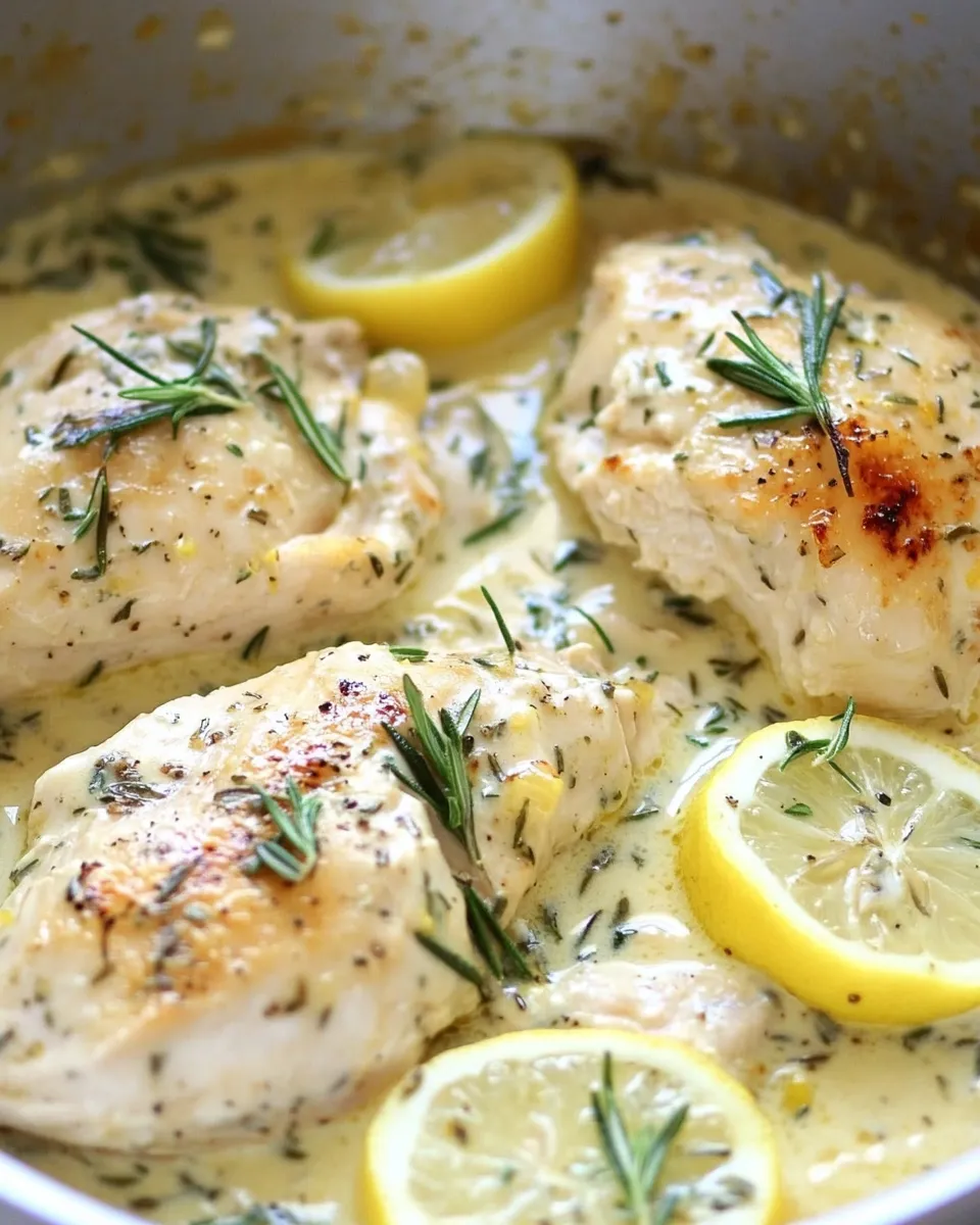 Easy Skillet Creamy Lemon Rosemary Chicken image