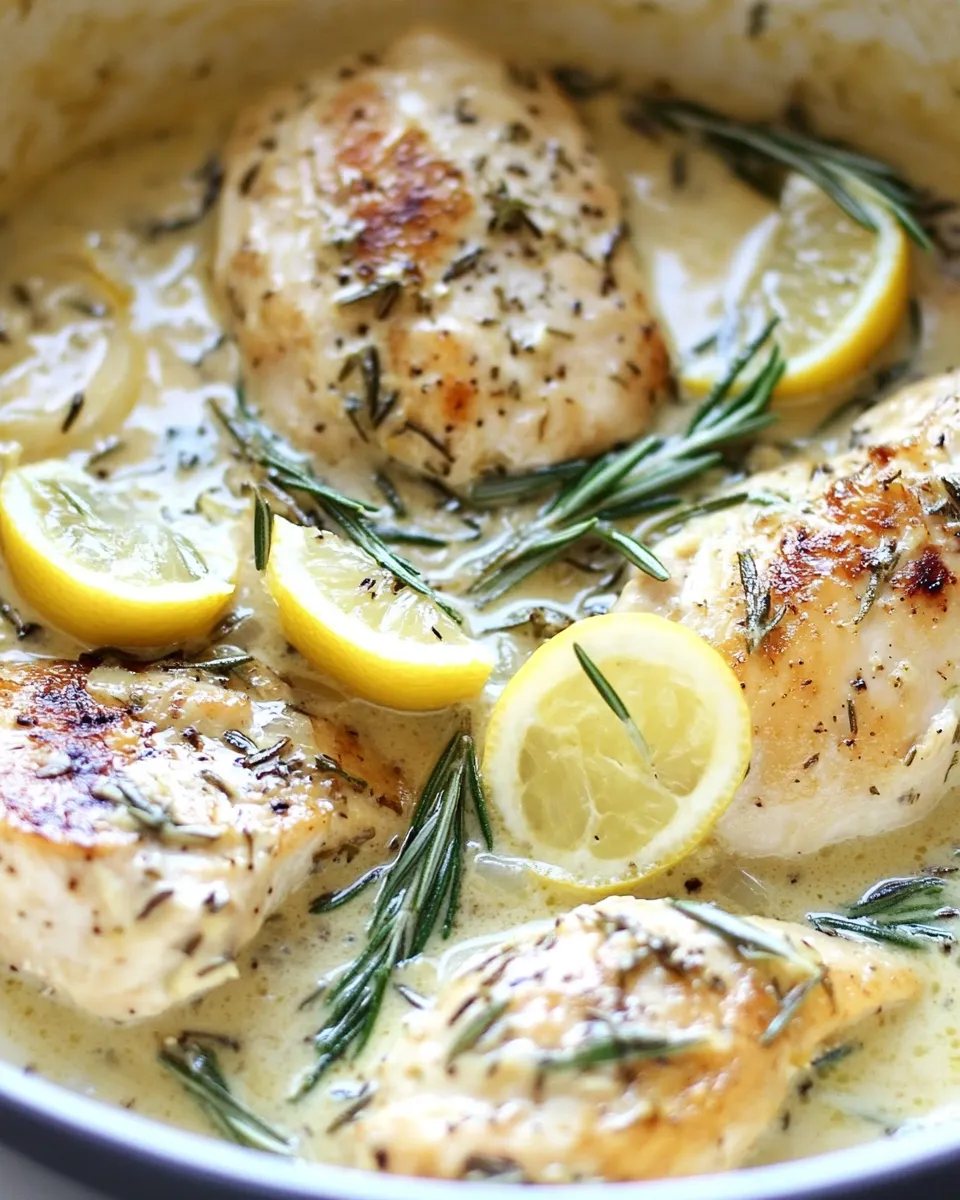Quick Skillet Creamy Lemon Rosemary Chicken recipe photo