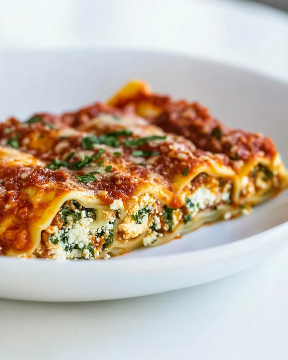 Delicious Skinny Lasagna Rolls shot