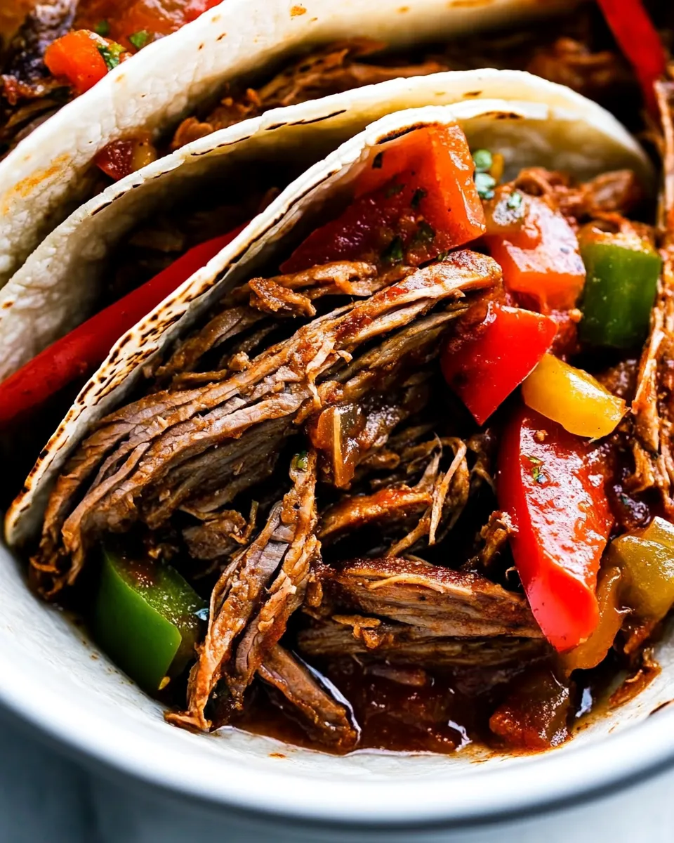 Easy Slow Cooker Beef Carnitas Tacos photo