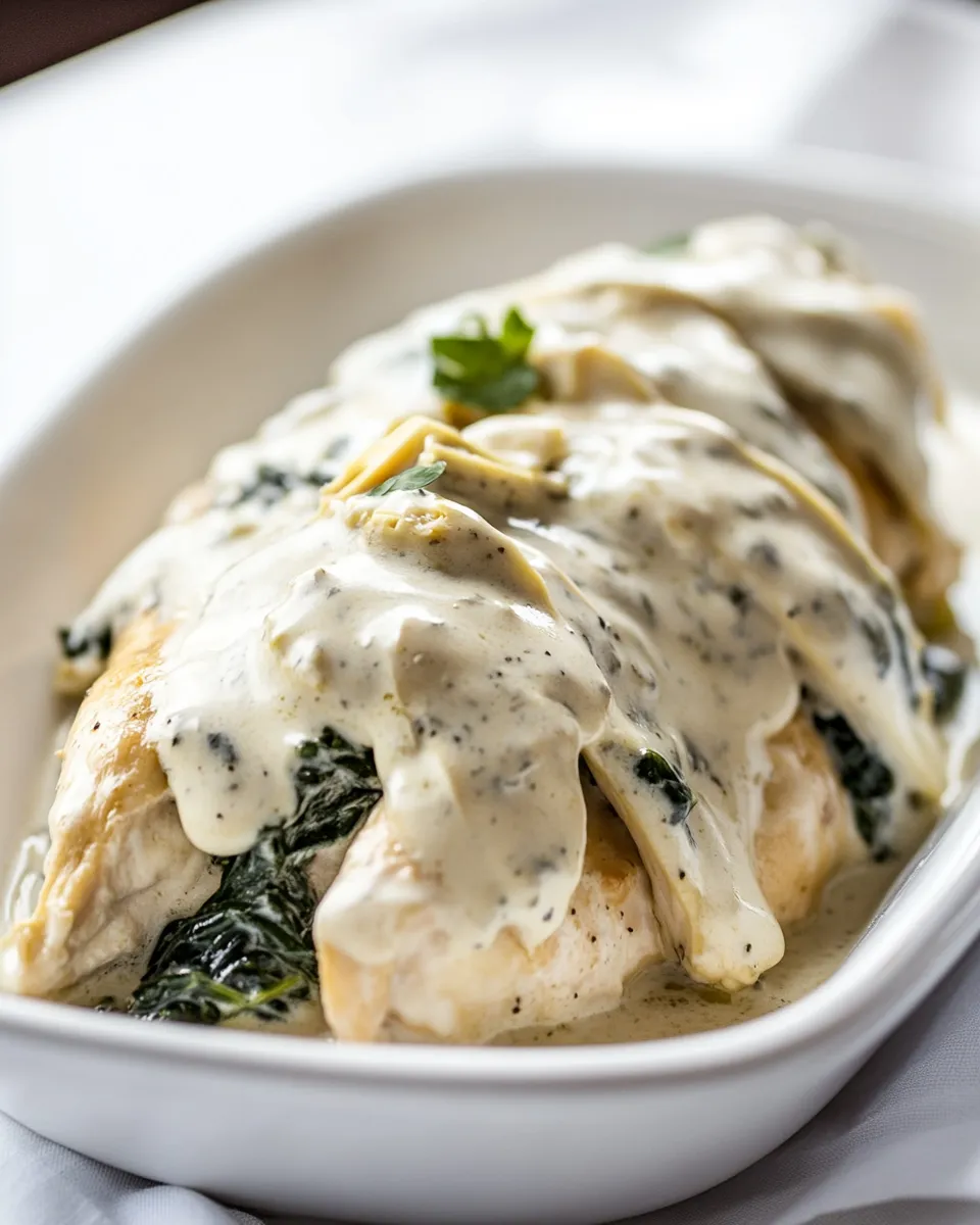 Delicious Slow Cooker Spinach Artichoke Chicken image