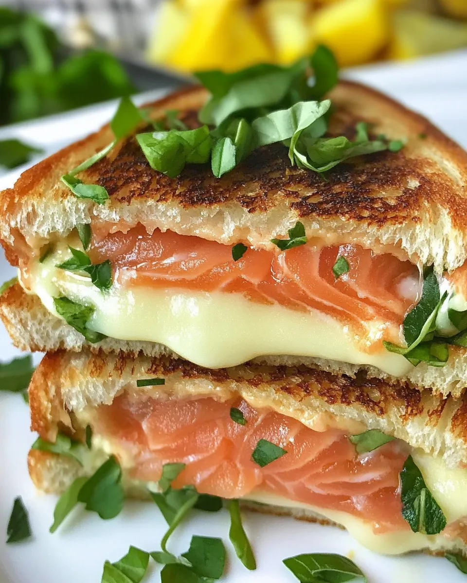 Delicious Smoked Salmon & Gruyere Grilled Cheese shot