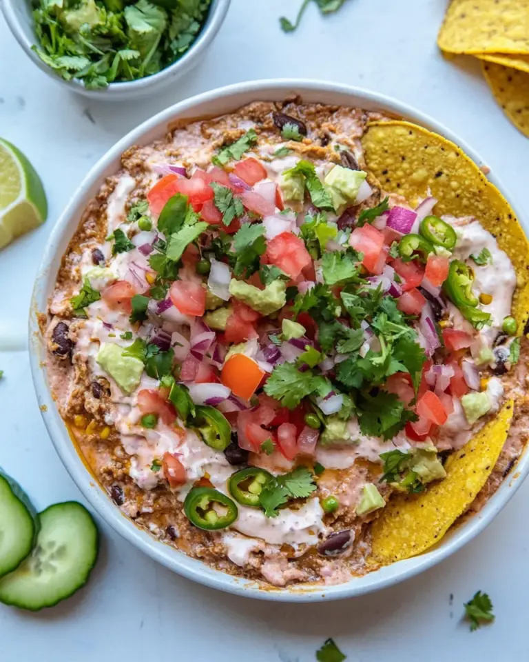 Best Smoky Chipotle Layered Taco Dip. shot