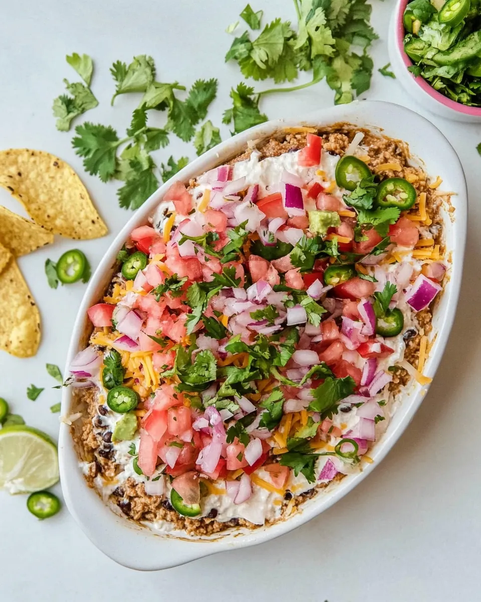 Delicious Smoky Chipotle Layered Taco Dip. picture