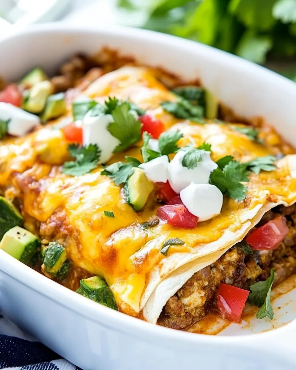 Homemade Spicy Sausage Breakfast Enchiladas photo