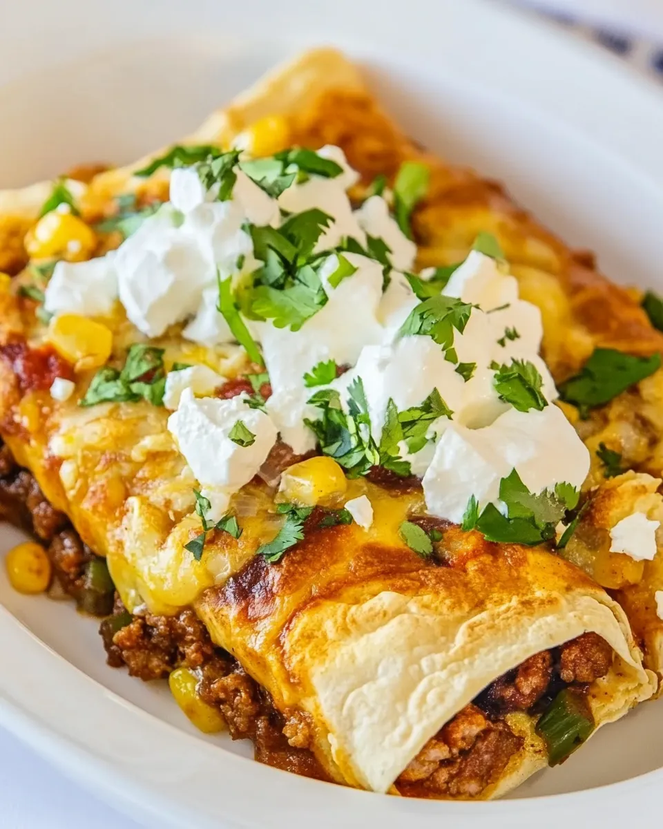 Easy Spicy Sausage Breakfast Enchiladas recipe photo