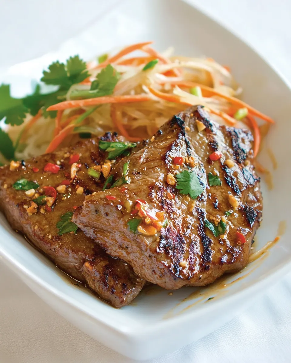 Tasty Spicy Thai Steak dish photo