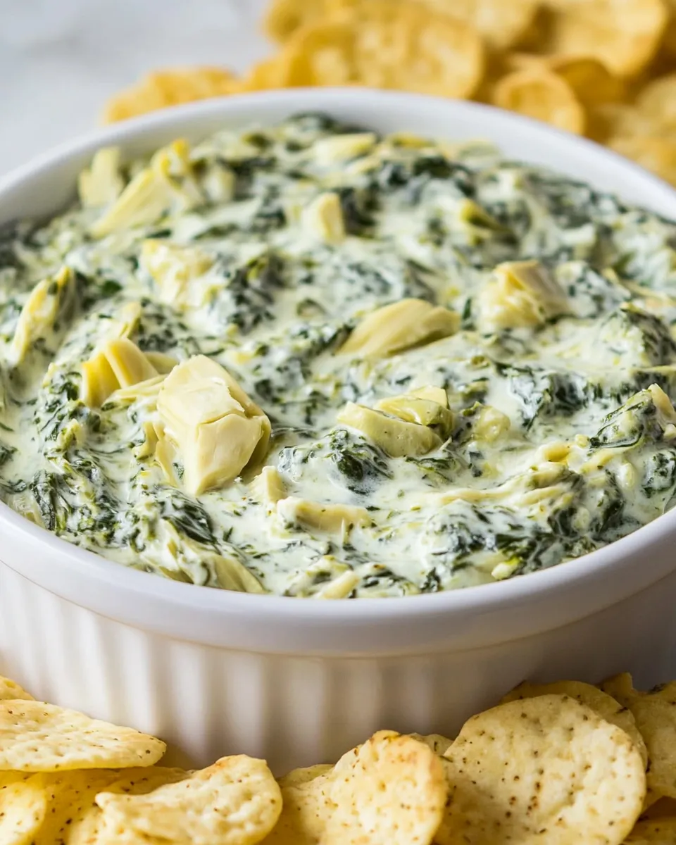 Easy Spinach Artichoke Dip Recipe shot