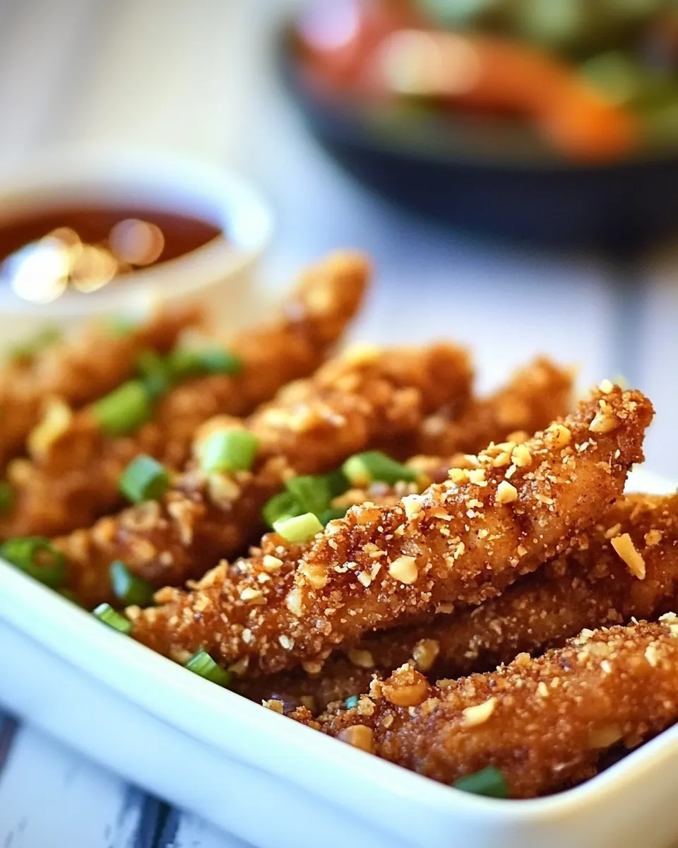 Homemade Sriracha Almond Crusted Chicken Strips photo