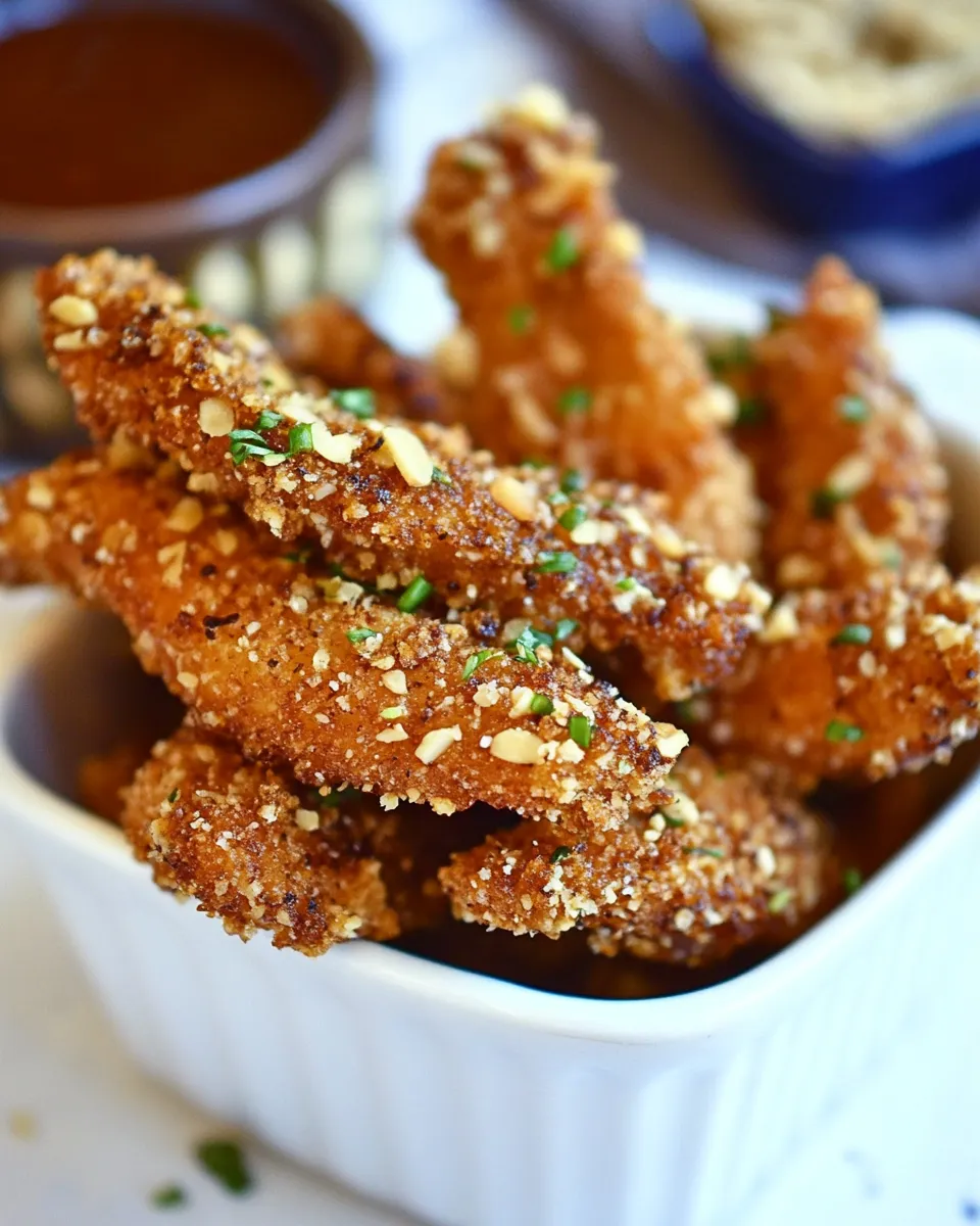 Delicious Sriracha Almond Crusted Chicken Strips image