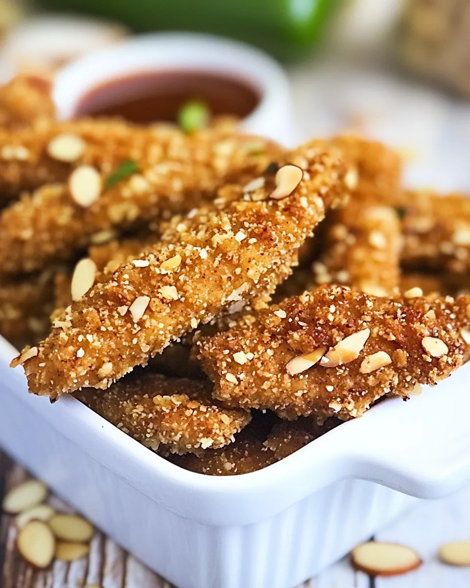 Easy Sriracha Almond Crusted Chicken Strips recipe photo