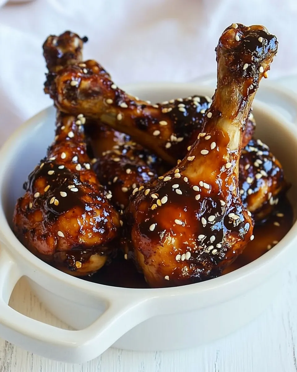 Delicious Sticky Chicken Drumsticks shot