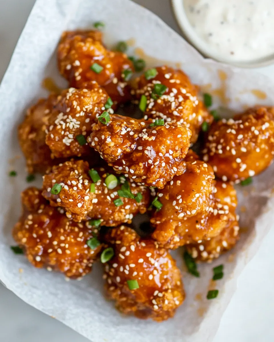 Homemade Sticky Honey Sriracha Cauliflower Wings (Baked or Fried) photo