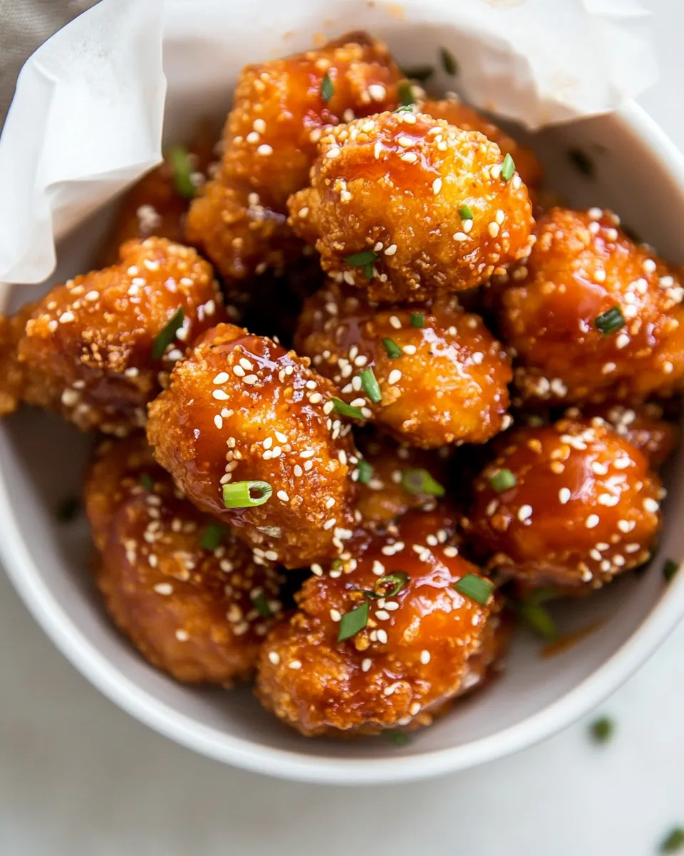 Delicious Sticky Honey Sriracha Cauliflower Wings (Baked or Fried) shot