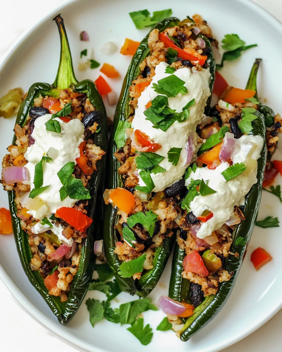 Delicious Stuffed Poblano Peppers image
