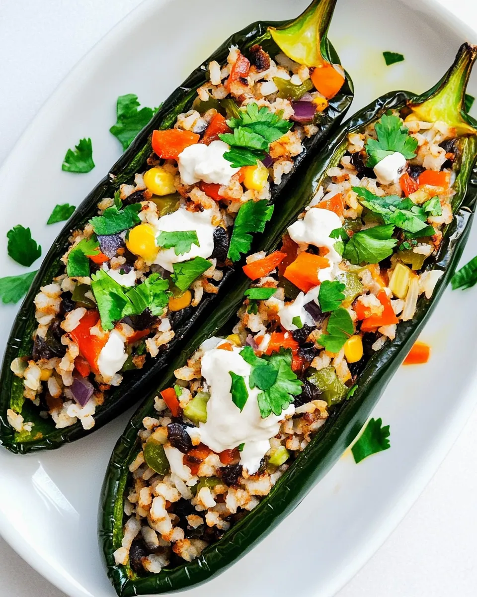 Easy Stuffed Poblano Peppers recipe photo
