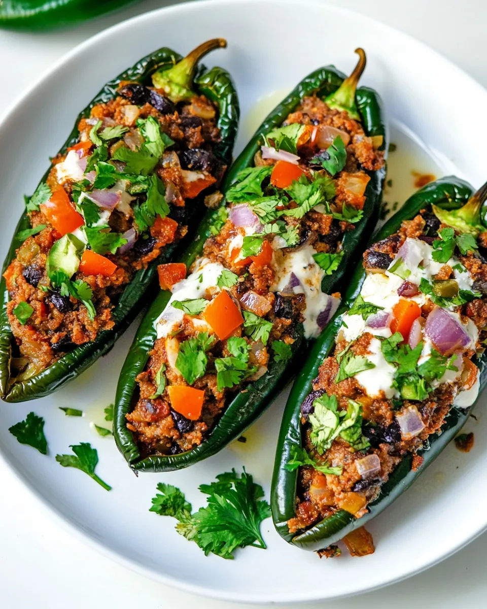 Savory Stuffed Poblano Peppers shot