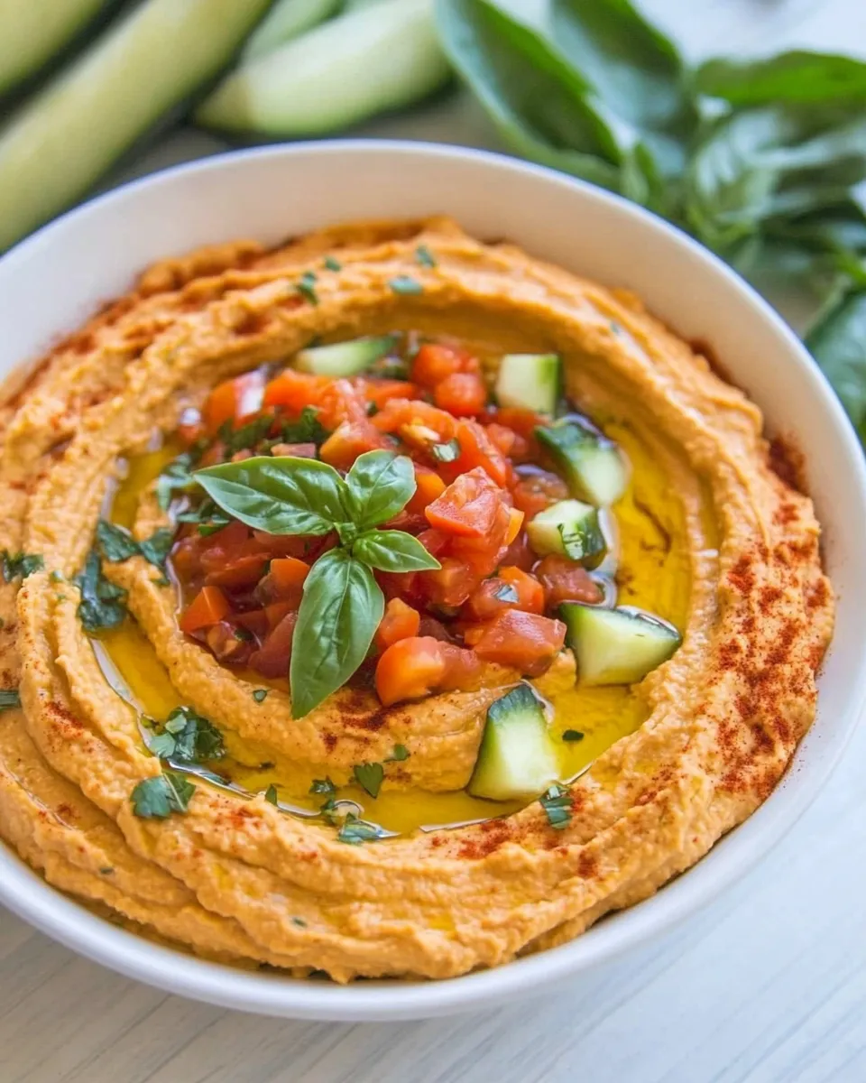 Delicious Sun Dried Tomato Basil Hummus image
