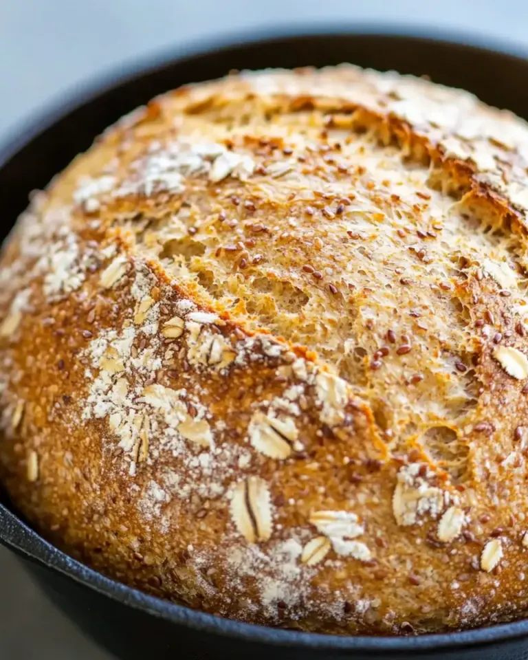 Homemade Sunflower and Flax Seeds Whole Wheat Cast Iron Bread photo