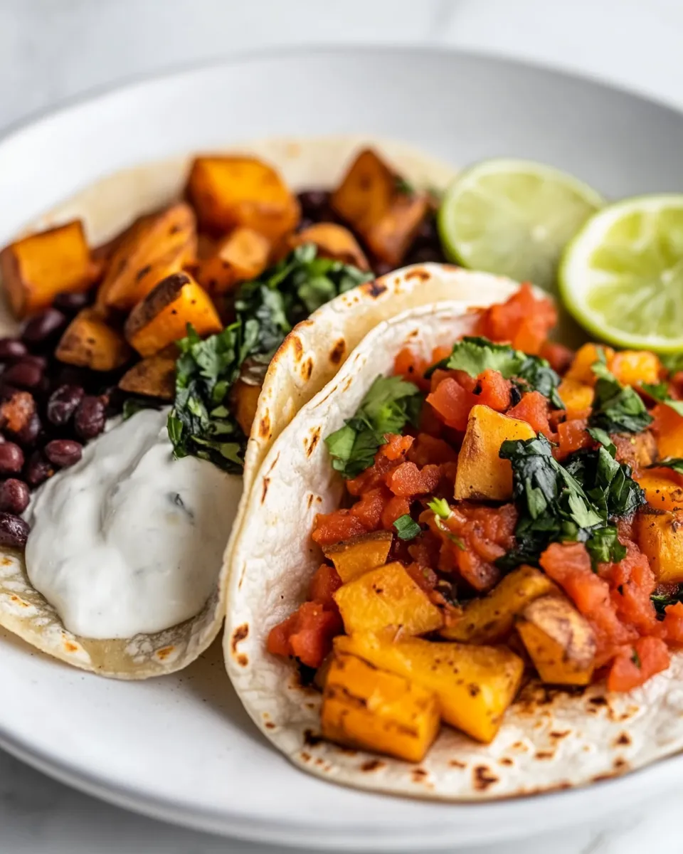 Savory Sweet Potato Black Bean Breakfast Tacos recipe photo