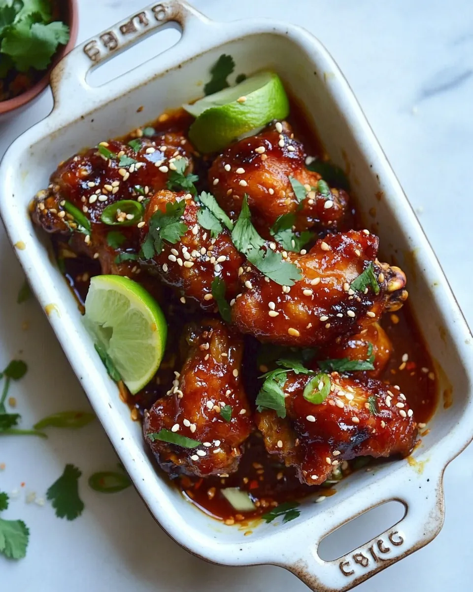 Classic Sweet and Sour Sticky Thai Boneless Oven Baked Chicken Wings image