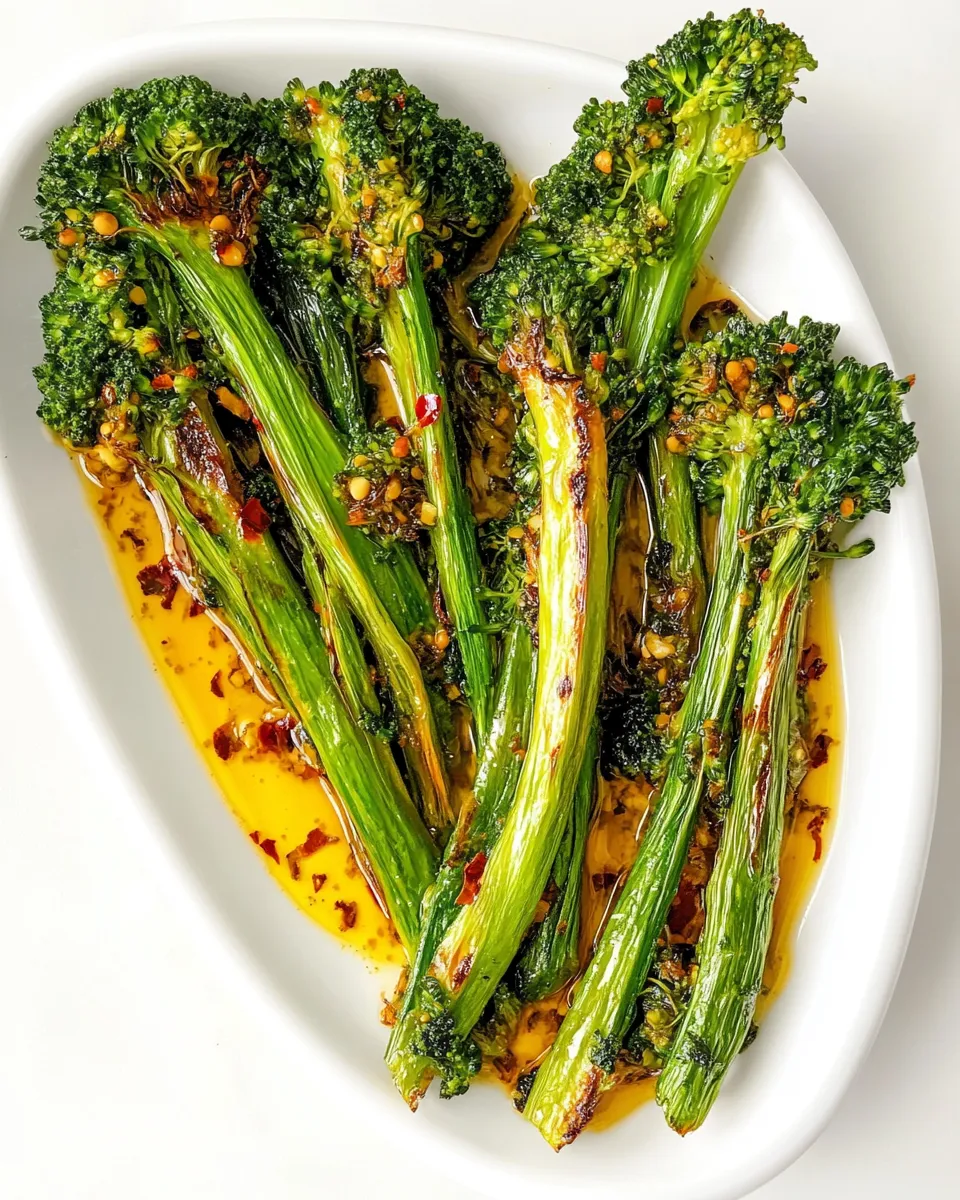 Delicious Sweet and Spicy Roasted Broccolini image
