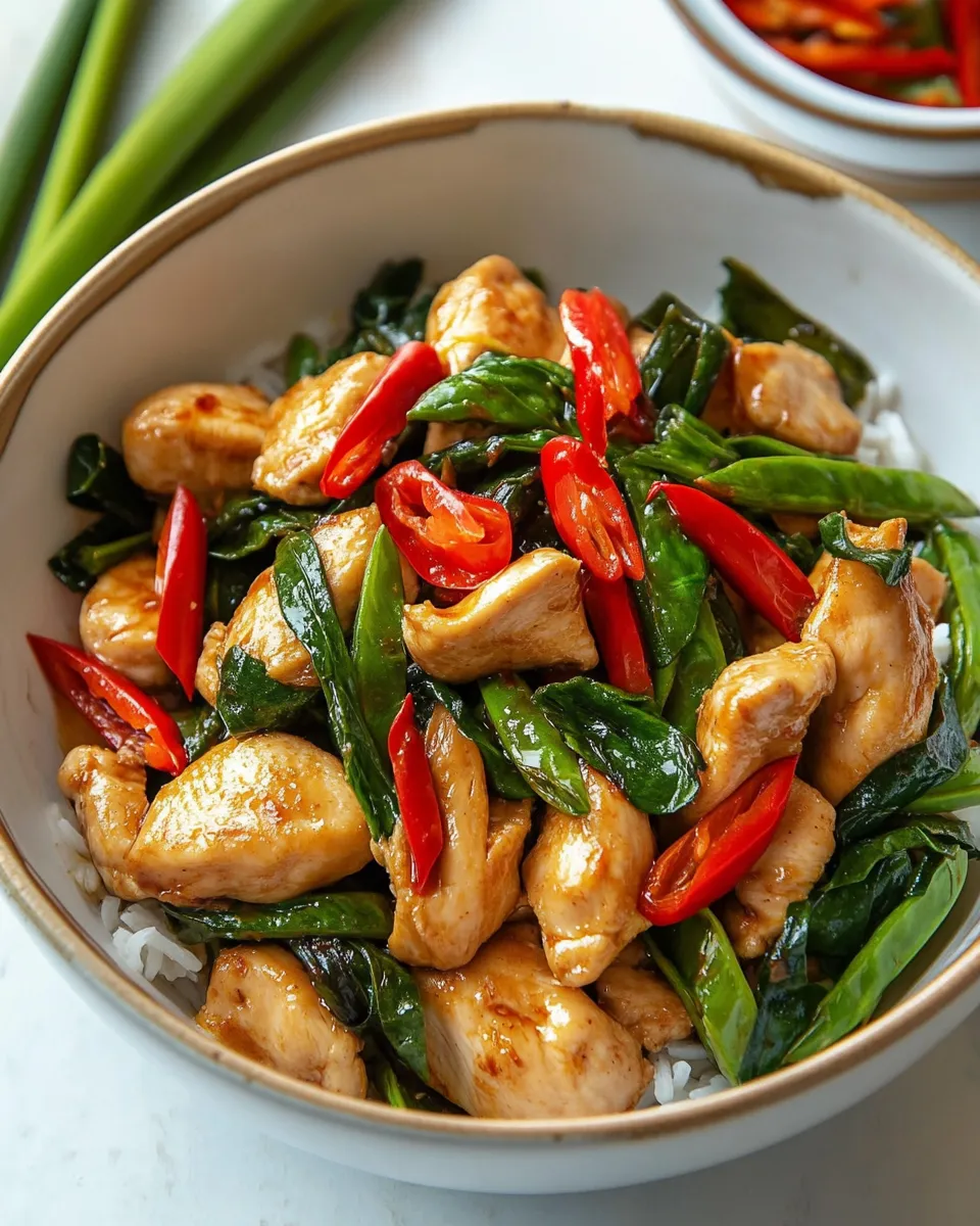 Easy Thai Basil Chicken Recipe shot