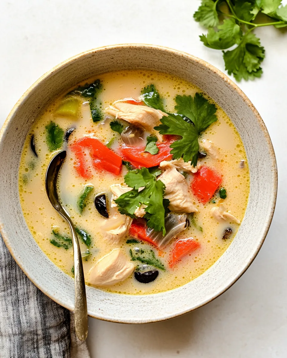 Delicious Thai Coconut Chicken Soup (Tom Kha Gai) image