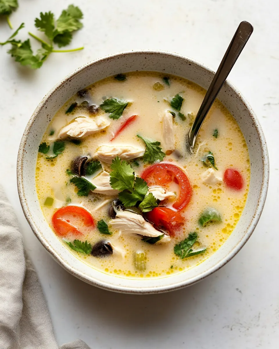Savory Thai Coconut Chicken Soup (Tom Kha Gai) dish photo