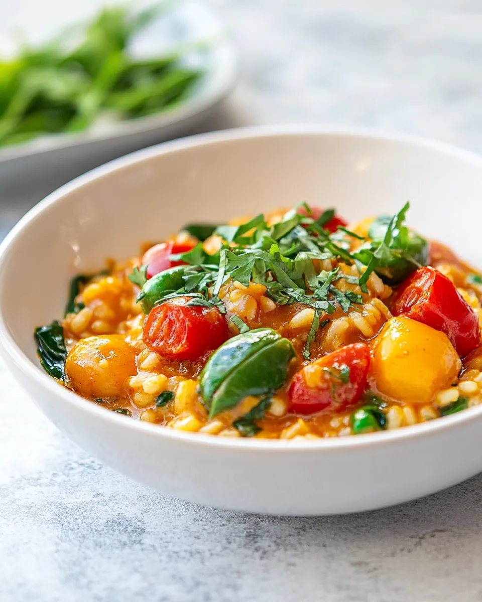 Savory Thai Red Curry Risotto shot