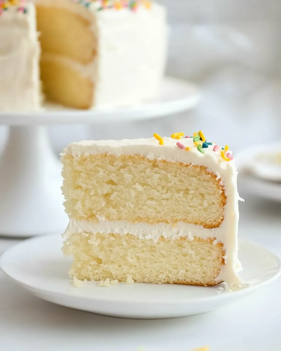 Delicious The Absolute Best White Cake shot