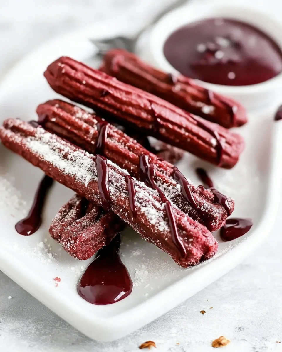 Homemade The Best Red Velvet Churros (Baked) ! recipe image