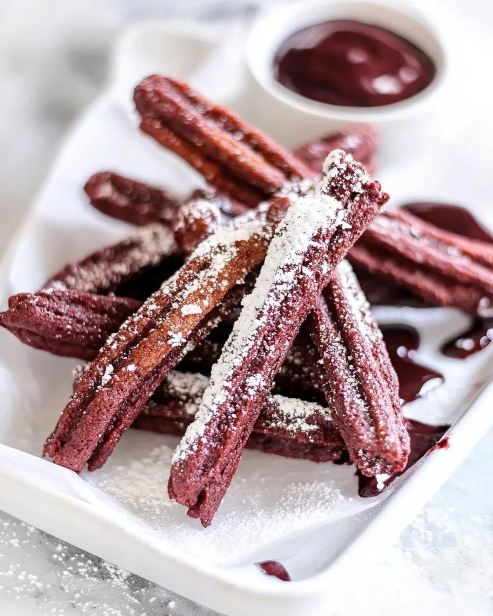 Tasty The Best Red Velvet Churros (Baked) ! food shot