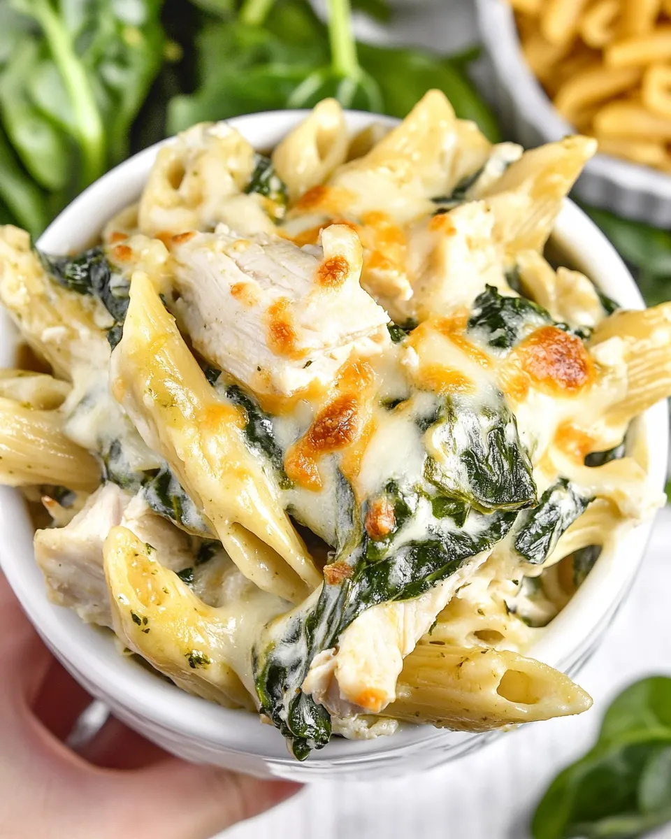 Best Three Cheese Chicken Spinach & Artichoke Alfredo Pasta shot