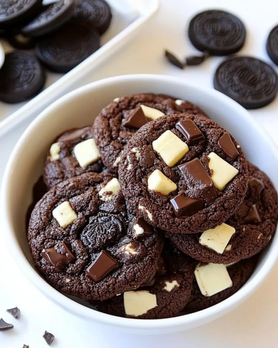Homemade Triple Chocolate Oreo Chunk Cookies photo