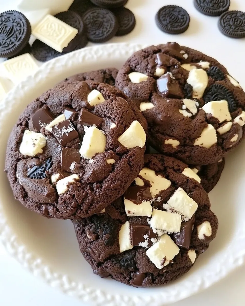 Easy Triple Chocolate Oreo Chunk Cookies recipe photo