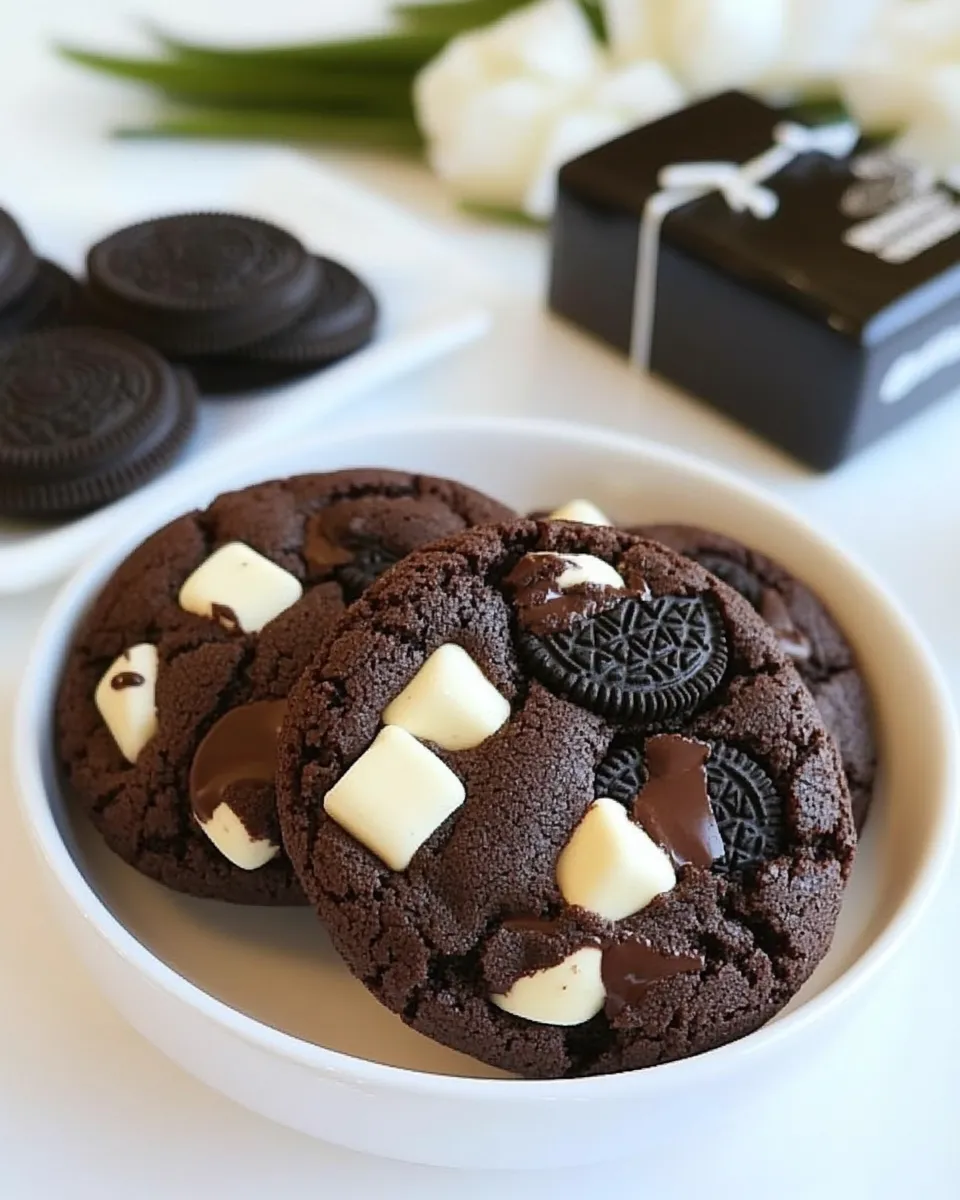 Delicious Triple Chocolate Oreo Chunk Cookies shot