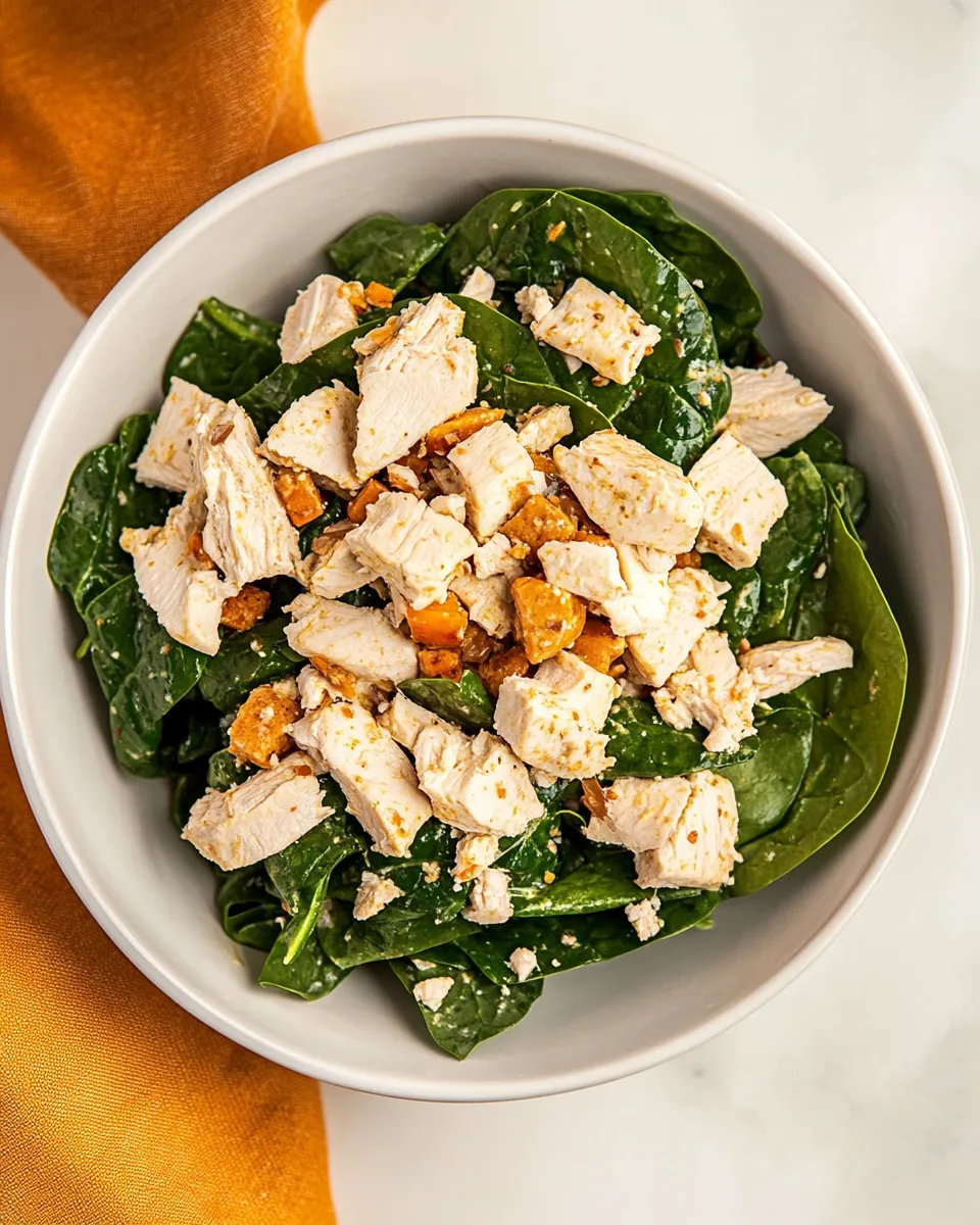 Homemade Turkey Spinach Salad with Chutney Vinaigrette photo
