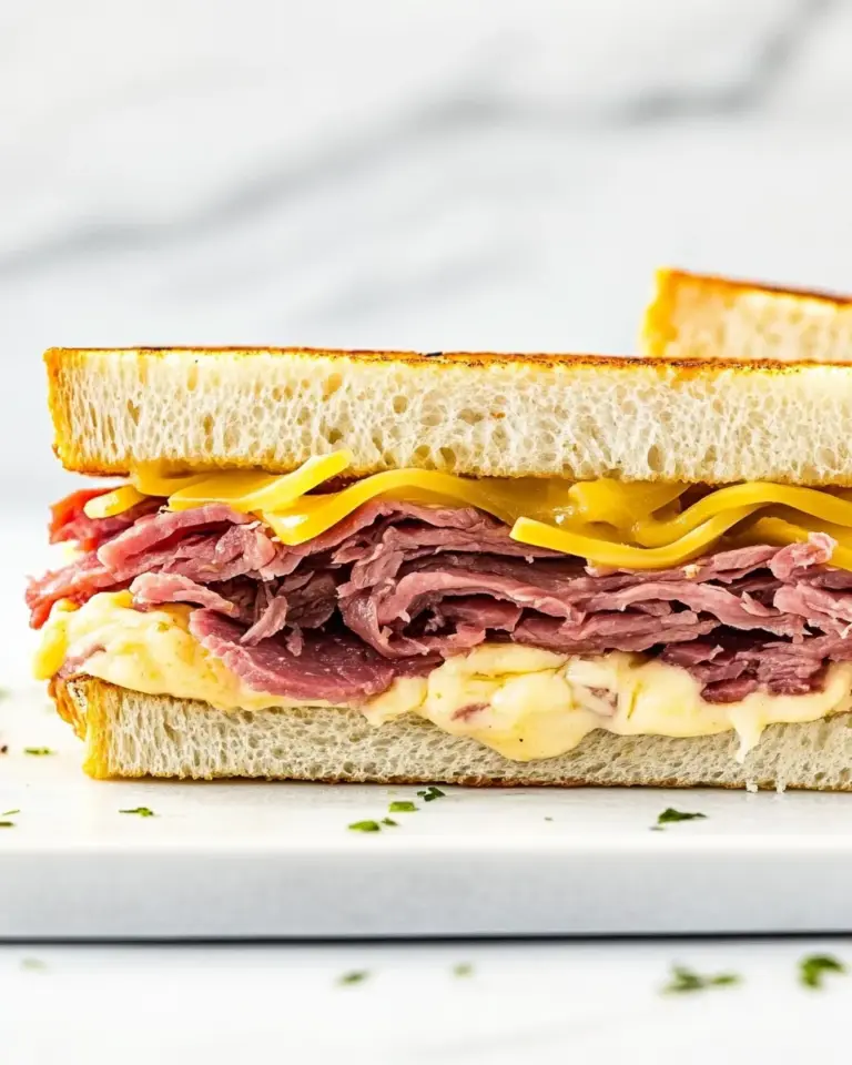 Homemade Ultimate Corned Beef Breakfast Sandwich Recipe with Swiss Cheese photo