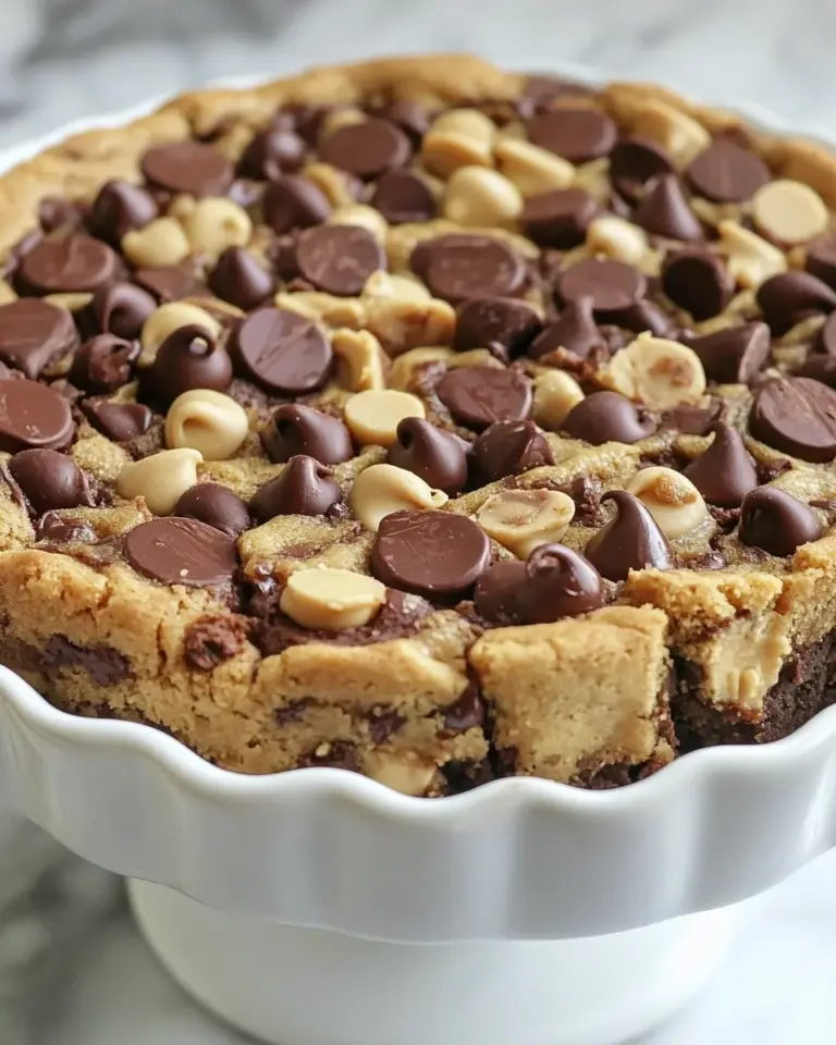 Homemade Ultimate Peanut Butter Chocolate Chip Cookie Cake photo