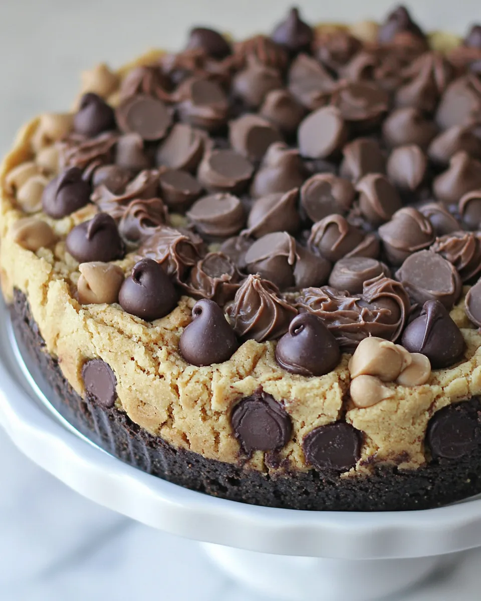 Easy Ultimate Peanut Butter Chocolate Chip Cookie Cake recipe photo