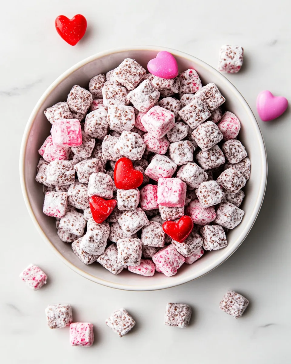 Easy Valentine Muddy Buddies recipe photo