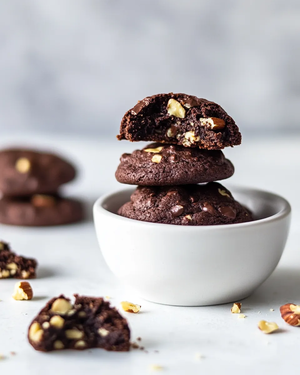 Easy Vegan Chocolate-Walnut Brownie Cookies photo