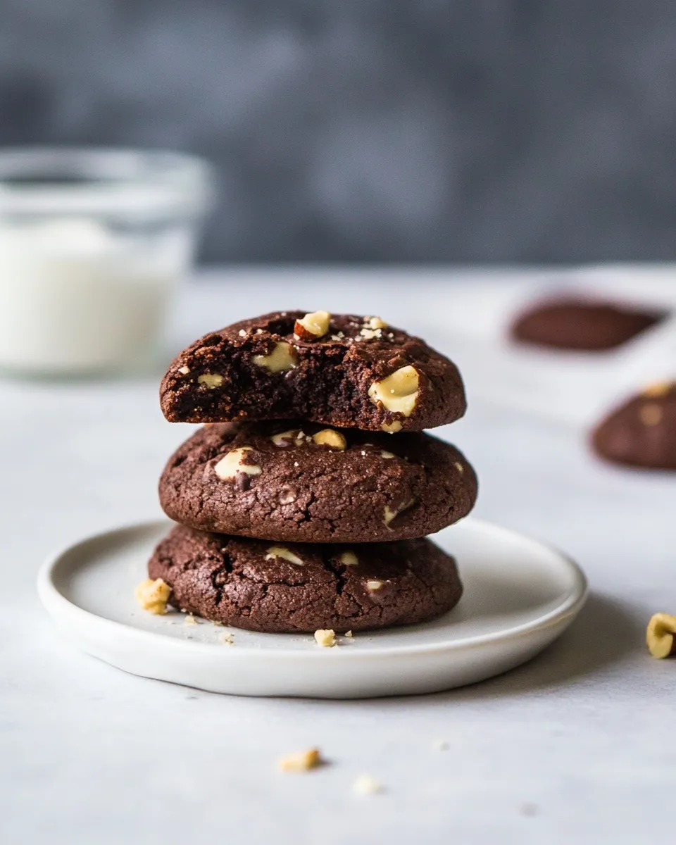 Homemade Vegan Chocolate-Walnut Brownie Cookies recipe photo